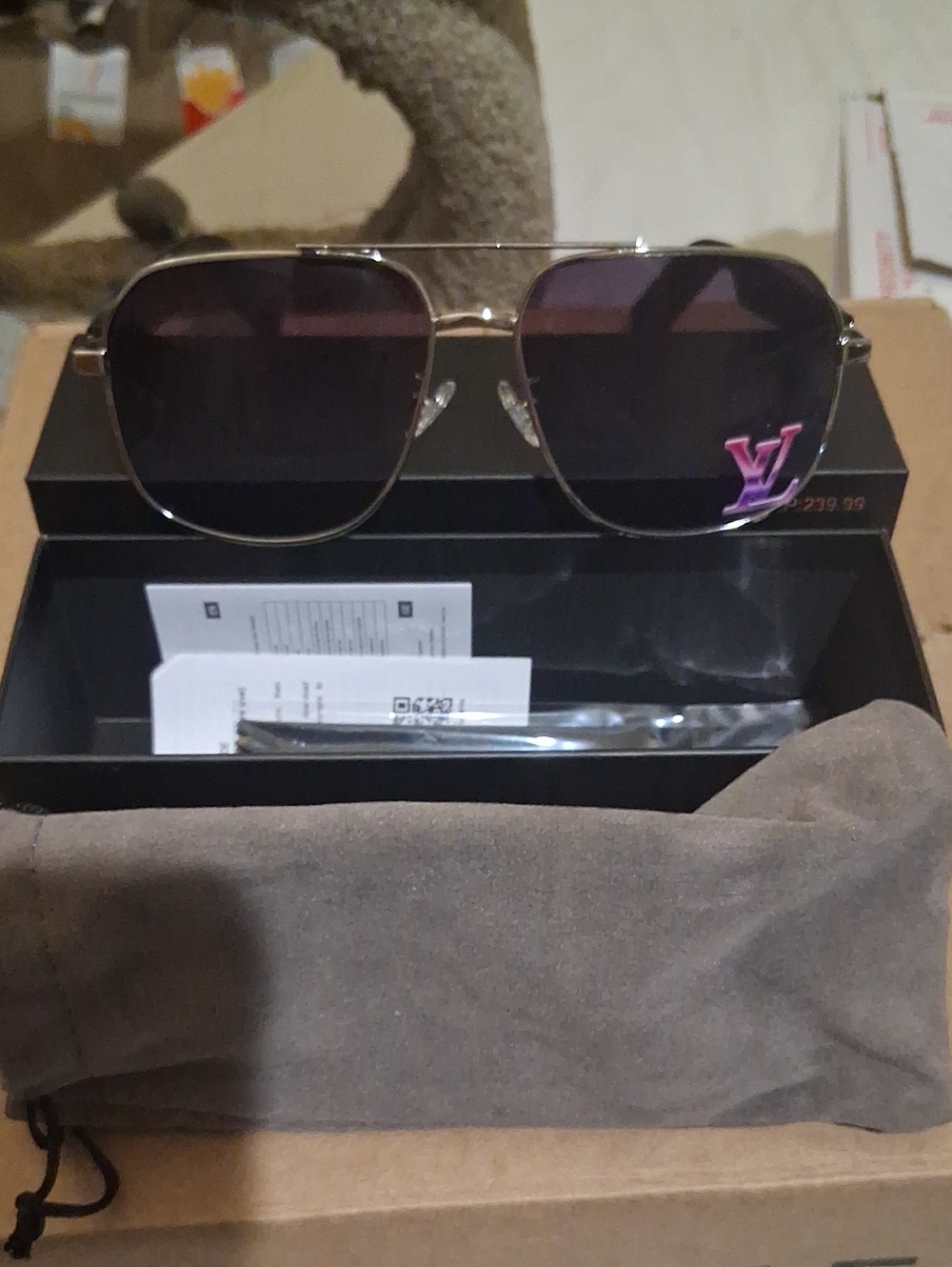 Louis Vuitton AI Smart Glasses-Aviator Sunglasses Style